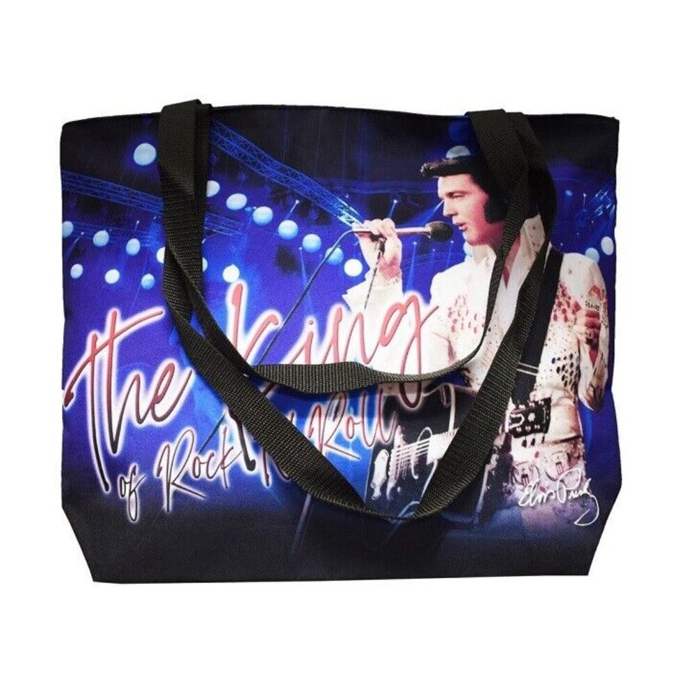 New Blue On Stage Elvis Presley Tote Bag Large Shoulder Shopping The King Gift - Picture 2 of 2